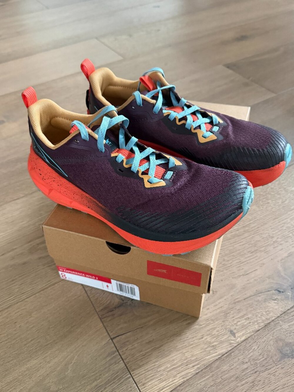 Women's Altra Experience Wild2 (Maroon & Orange) size 8